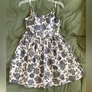 Floral black and white dress